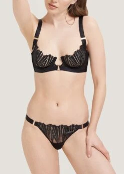 BLUEBELLA Sofia Bra -Underwear Specialty Store bluebella sofia bra underwire black mesh v cut plunge sexy lingerie D