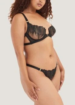 BLUEBELLA Sofia Bra -Underwear Specialty Store bluebella sofia bra underwire black mesh v cut plunge sexy lingerie F