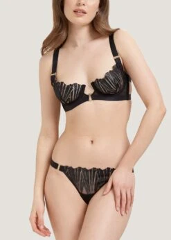 BLUEBELLA Sofia Thong -Underwear Specialty Store bluebella sofia thong black mesh bottoms sexy lingerie luxury lingerie D