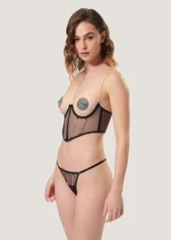 BLUEBELLA Zenn Nipple Pasties (Black/Silver) -Underwear Specialty Store bluebella zenn nipple pasties silver black nipplets sexy lingerie accessory 3