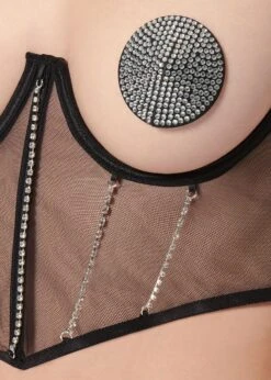 BLUEBELLA Zenn Nipple Pasties (Black/Silver) -Underwear Specialty Store bluebella zenn nipple pasties silver black nipplets sexy lingerie accessory 4