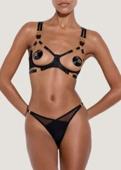 Kleio Ouvert Wire Bra (Black) -Underwear Specialty Store bordelle kleio ouvert wired open cupless bra black underwired sexy lingerie D