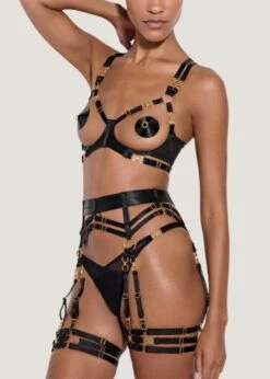 Kleio Ouvert Wire Bra (Black) -Underwear Specialty Store bordelle kleio ouvert wired open cupless bra black underwired sexy lingerie E