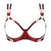 Kleio Ouvert Wire Bra (Burnt Red) -Underwear Specialty Store bordelle kleio ouvert wired open cupless bra red underwired sexy lingerie A
