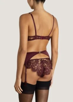 Camellia High Apex Plunge Bra (Sienna) -Underwear Specialty Store coco de mer camellia high apex plunge bra underwired red lace sienna avec amour luxury lingerie E