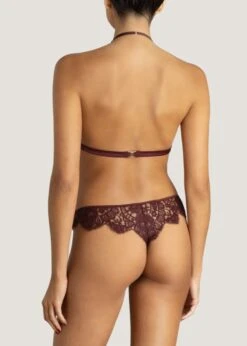 Camellia Thong (Sienna) -Underwear Specialty Store coco de mer camellia thong red lace underwear sienna avec amour luxury lingerie E