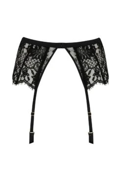 Hera Suspender Belt (Black) -Underwear Specialty Store coco de mer hera suspender belt black lace silk luxury lingerie G