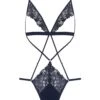 Iris Playsuit -Underwear Specialty Store coco de mer iris playsuit midnight blue lace bodywear sexy lingerie A