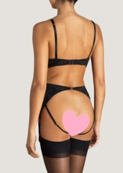 Olympia Open Suspender Knicker -Underwear Specialty Store coco de mer london olympia open suspender knicker ouvert bottom black gold luxury designer sexy lingerie E copy