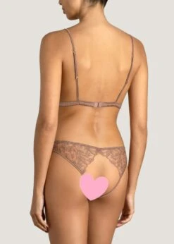 Paeonia Open Knicker (Taupe) -Underwear Specialty Store coco de mer paeonia open knicker pink lace ouvert panty taupe sexy underwear lingerie E copy