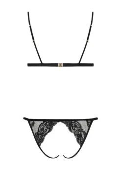 Seraphine Playsuit (Black) -Underwear Specialty Store coco de mer seraphine playsuit black lace silk cutout bodysuit ouvert bottom sexy lingerie F