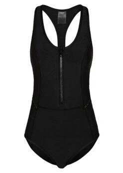 Oasis T Back One Piece Swimwear (Black Embossed)