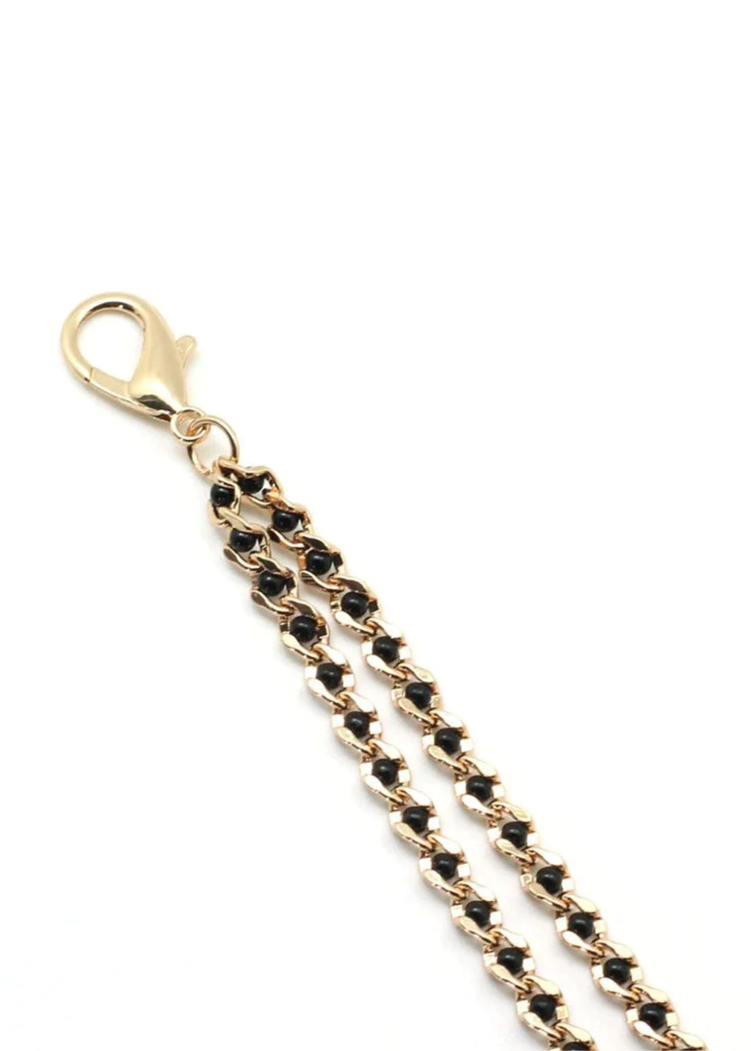 Black Bead Chains And Nipple Clamps (Gold) 4 Black Bead Chains And Nipple Clamps (Gold) - Image 2