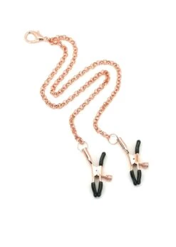 Rose Gold Memory Collar With Nipple Clamps -Underwear Specialty Store liebe seele rose gold memory collar and nipple clamps pink bdsm bondage bedroom fun sex toy C