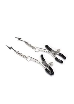 Silver Lightning Nipple Clamps -Underwear Specialty Store liebe seele silver lightning nipple clamps bdsm bedroom fun sexy toys C
