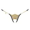 Queen Of Love (Black/Gold) Open G-String 2 Queen Of Love (Black/Gold) Open G-String -Underwear Specialty Store lucky cheeks queen of love black gold crotchless thong luxury sexy lingerie bottoms A