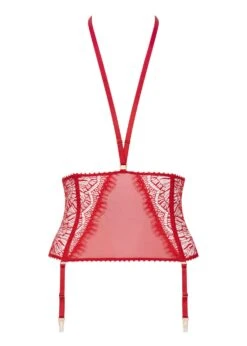 Maison Close Accroche Coeur Waist Cincher With Suspenders (Red)