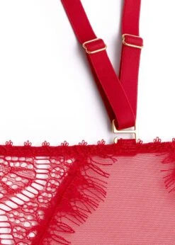Maison Close Accroche Coeur Waist Cincher With Suspenders (Red) 15 Maison Close Accroche Coeur Waist Cincher With Suspenders (Red) -Underwear Specialty Store maison close accroche coeur waist cincher with suspenders red lace multi wear suspender harness 561565 sexy lingerie F