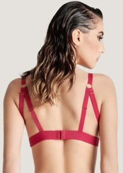 Maison Close Tapage Nocturne Naked Triangle Bra (Red) 10 Maison Close Tapage Nocturne Naked Triangle Bra (Red) -Underwear Specialty Store maison close tapage nocturne naked triangle bra red cupless open bra sexy lingerie C