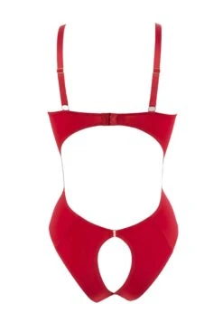 Maison Close Tapage Nocturne Open Cup Bodysuit (Red) -Underwear Specialty Store maison close tapage nocturne open cup bodysuit cupless bodywear red ouvert back sexy lingerie F