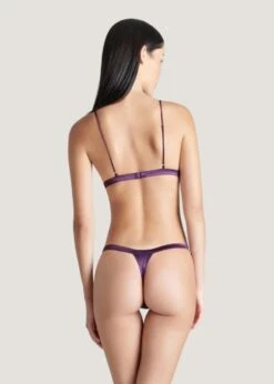 Maison Close Villa Satine Thong Body (Purple) -Underwear Specialty Store maison close villa satine thong body purple lace non padded non wired bodywear sexy luxury lingerie C