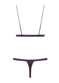 Maison Close Villa Satine Thong Body (Purple) -Underwear Specialty Store maison close villa satine thong body purple lace non padded non wired bodywear sexy luxury lingerie F