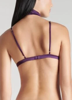 Maison Close Villa Satine Triangle Bra (Purple) -Underwear Specialty Store maison close villa satine triangle bra purple lace bralette sexy luxury lingerie C