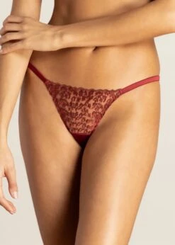 Lola Brazilian Knicker (Red Leopard) -Underwear Specialty Store muse by coco de mer lola brazilian knicker red leopard lace underwear sexy luxury lingerie B