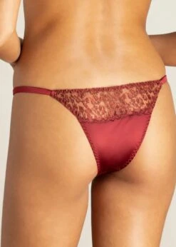 Lola Brazilian Knicker (Red Leopard) -Underwear Specialty Store muse by coco de mer lola brazilian knicker red leopard lace underwear sexy luxury lingerie C
