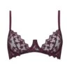 Stella Plunge Bra (Plum) 1 Stella Plunge Bra (Plum) -Underwear Specialty Store muse by coco de mer stella plunge bra plum lace underwired luxury lingerie A