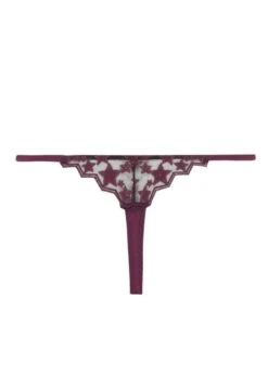 Stella Thong (Plum) -Underwear Specialty Store muse by coco de mer stella thong plum lace luxury lingerie F
