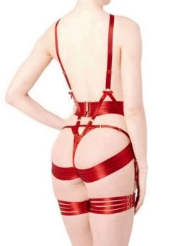 Asobi (Burnt Red) Harness -Underwear Specialty Store sigh04br bordelle asobi body harness suspender red sexy lingerie e