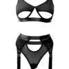 Anda Open Bra, Thong & Garter Belt Set -Underwear Specialty Store unleashed anda black open bra thong garter sexy lingere set A