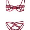 Brenda (Burgundy) Open Bra & Thong Set -Underwear Specialty Store unleashed brenda red burgundy open cupless bra open thong sexy lingerie set A