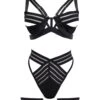 Coco Open Bra, Thong And Garter -Underwear Specialty Store unleashed coco black open bra thong garter belt sexy lingerie set A