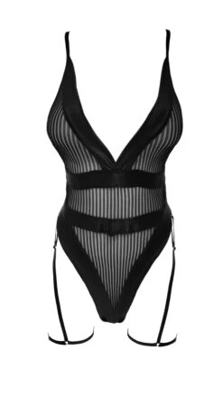 Lenda Bodysuit With Suspender (Black)