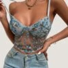 Linna Longline Bra 2 Linna Longline Bra -Underwear Specialty Store unleashed linna blue longline bra lace embroidery underwired singlet bra sexy lingerie A