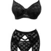 Nicki Bra, Thong And Garter Dress -Underwear Specialty Store unleashed nicki wired mesh non padded bra thong garter dress black 19819 sexy lingerie set A