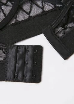 Perrie Bra, Thong & Suspender Belt -Underwear Specialty Store unleashed perrie mesh underwire bra thong suspender garter black sexy lingerie set G