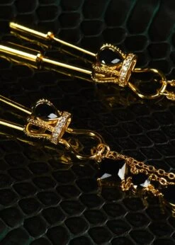 Gold Crown Chain Nipple Clamps -Underwear Specialty Store upko gold crown chain nipple clamps bdsm bedroom fun F